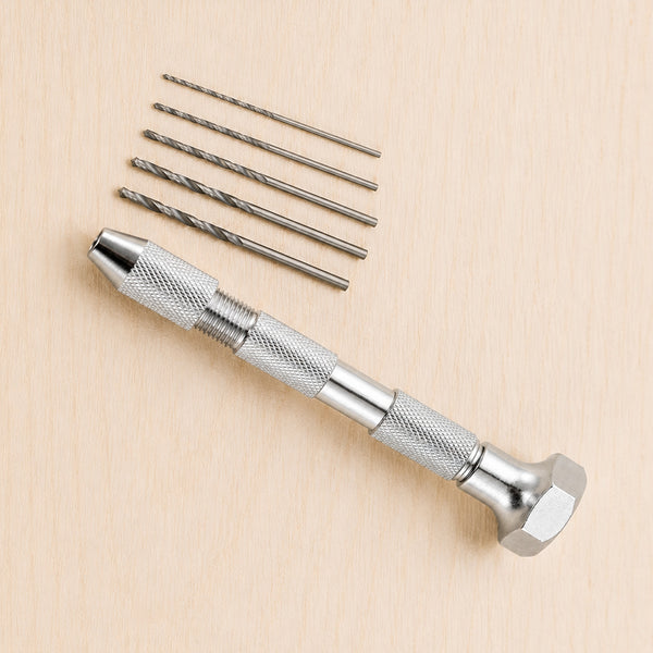 Pin Vice with 5 Precision Drill Bits, Swivel Head & Reversible Collets, Craft and DIY Work
