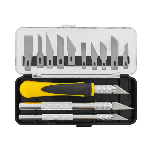 Craft Knife Set 3 Handles with 13 Blades for Precision Cutting & DIY Projects 16pc
