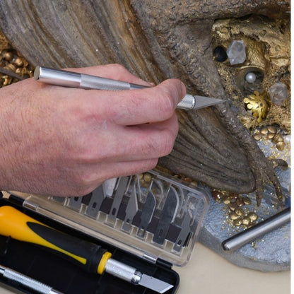 Set noževa za rukotvorine – 3 drške i 13 sečiva (16 delova)