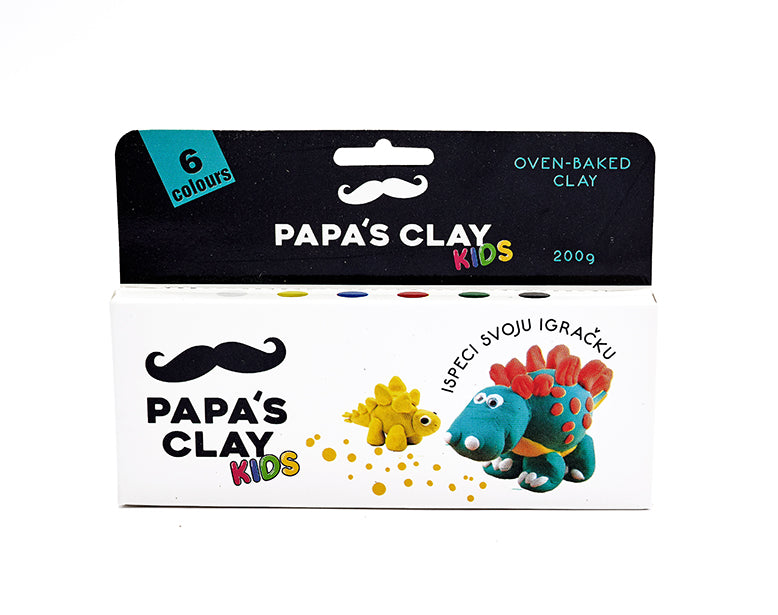 Papas glina za decu, 6 boja, 200 g